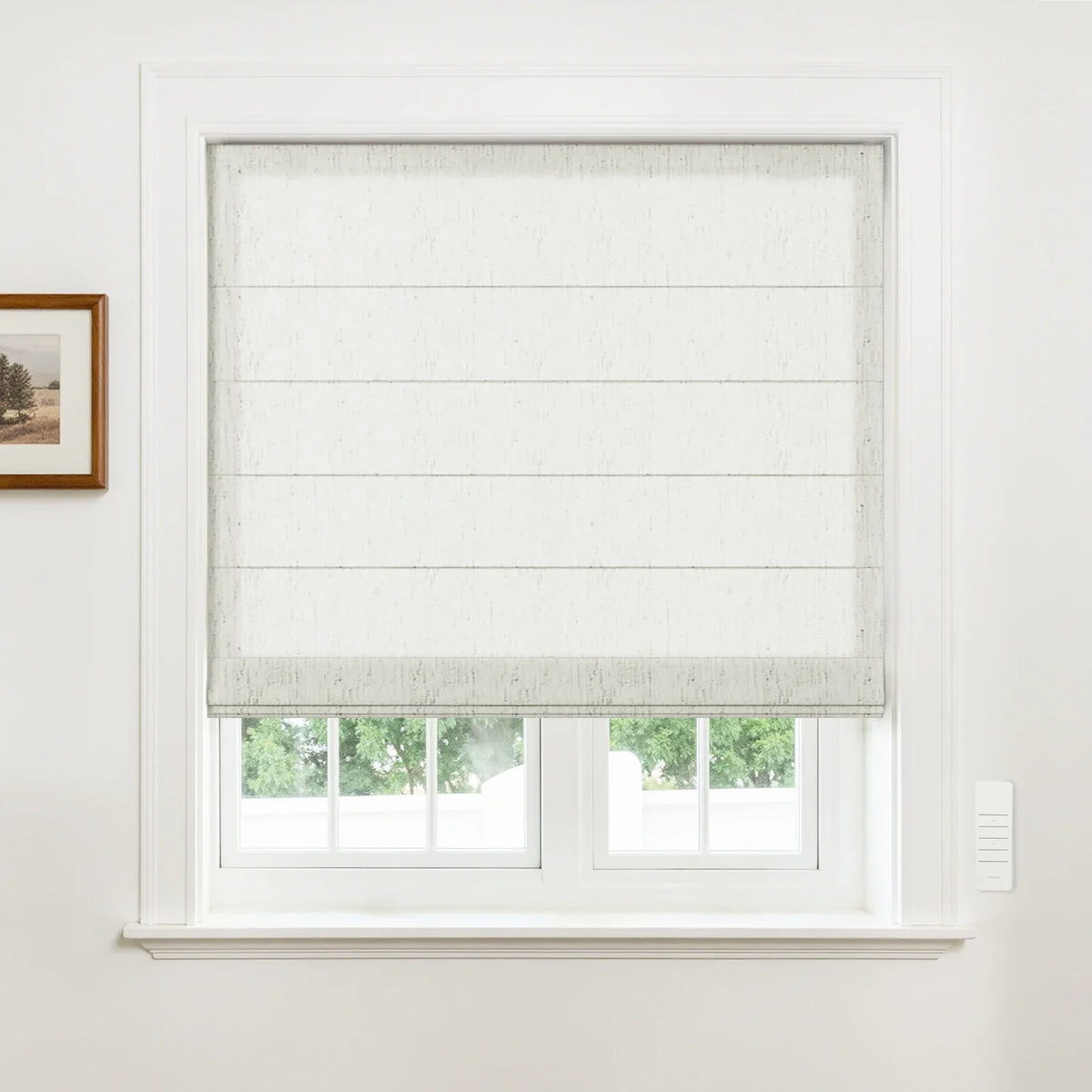 Alvin Motorised Linen Light Filtering Roman Blind