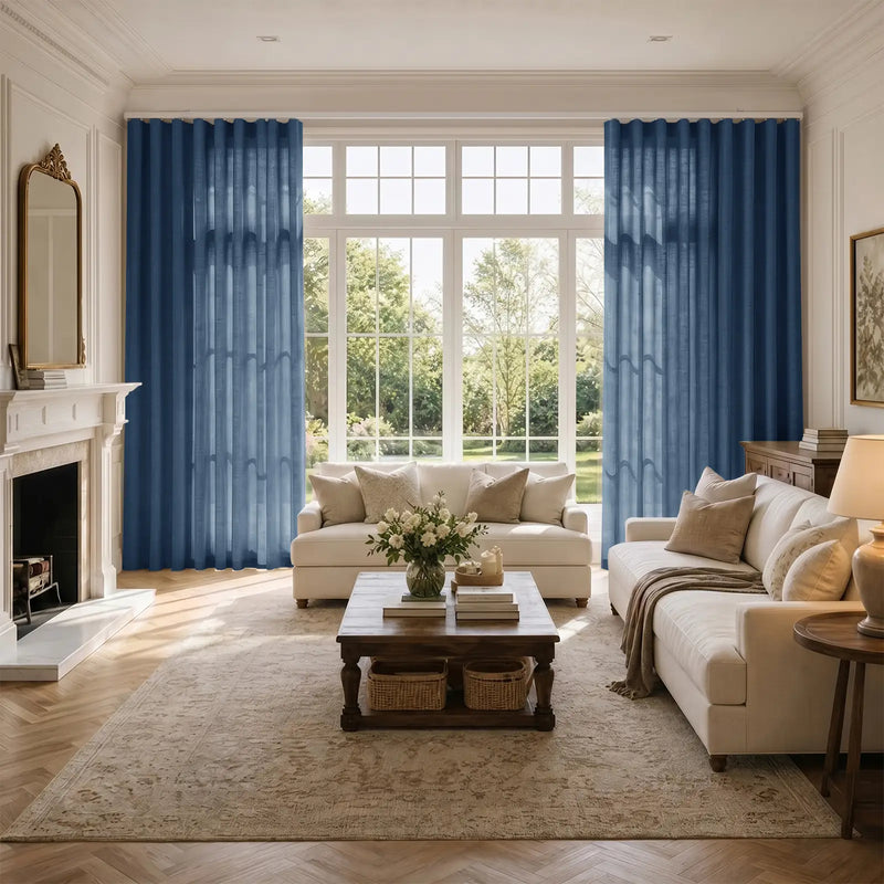 Liz Linen S-fold Curtain with Belt Hook - Lora Track