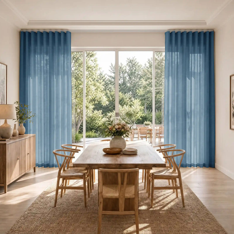 Liz Linen S-fold Curtains with Snap Tape - Lora Track