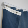 Liz Linen Ripple Fold Drapery with Snap Tape - Lora Track- -TWOPAGES