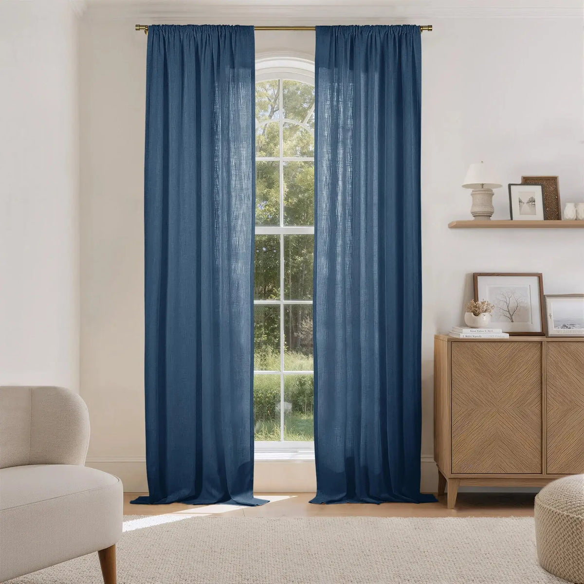 Liz Linen Soft Top Curtains
