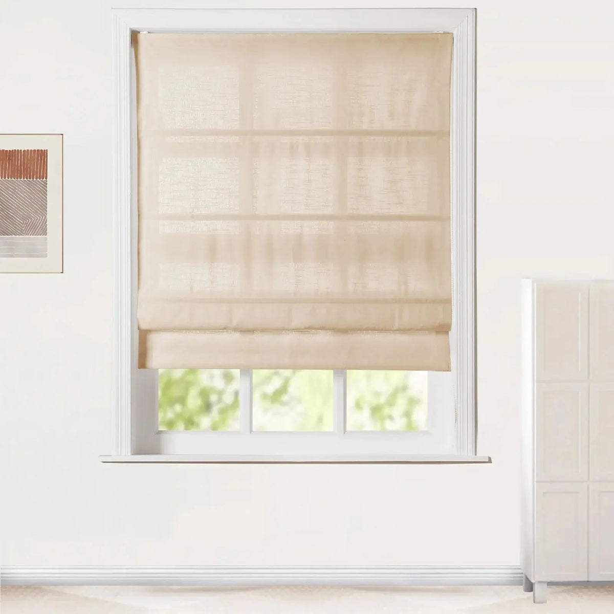 Jawara Linen Cotton Roman Blind Cord Lift