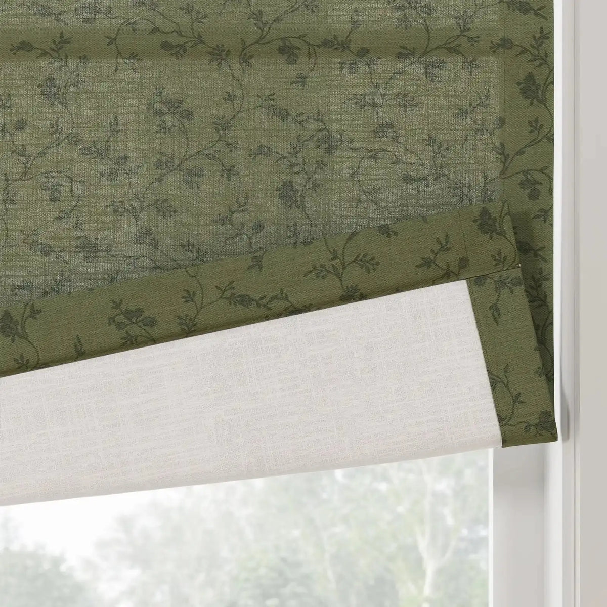 Britt Bengoechea x TWOPAGES Floral Print Linen Cotton Roman Blind Cordless