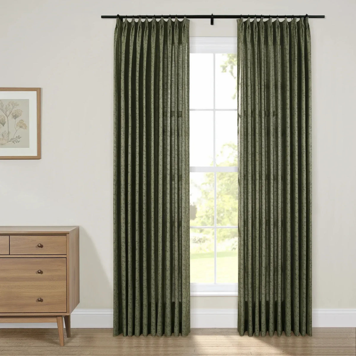 Britt Bengoechea x TWOPAGES Cottage Floral Printed Linen Cotton Pleated Curtains