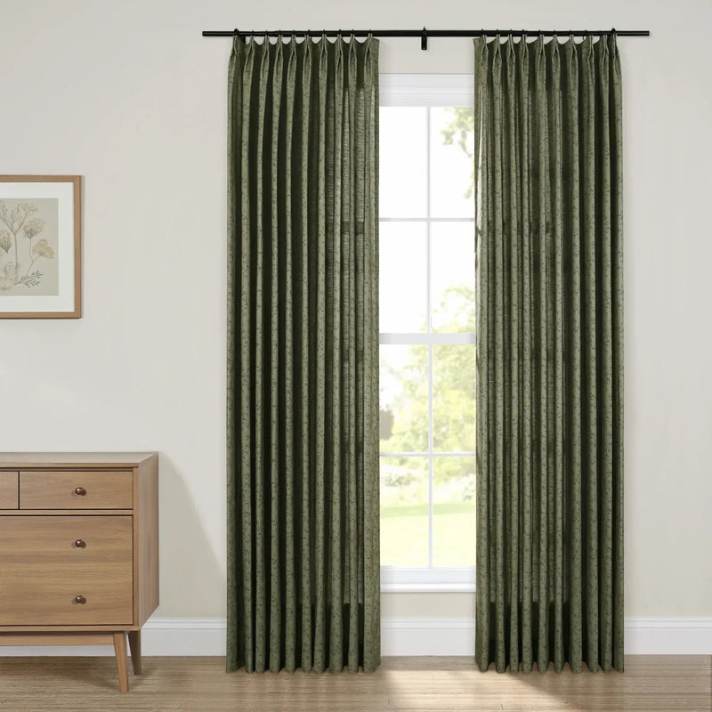 Britt Bengoechea x TWOPAGES Cottage Floral Printed Linen Cotton Pleated Curtains