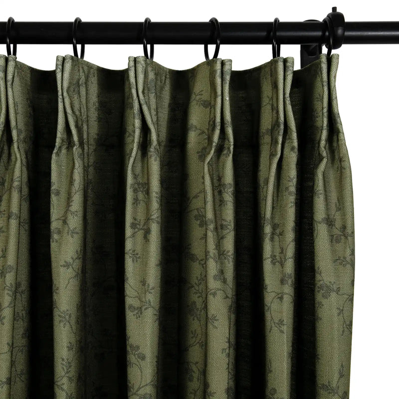 Britt Bengoechea x TWOPAGES Cottage Floral Printed Linen Cotton Pleated Curtains
