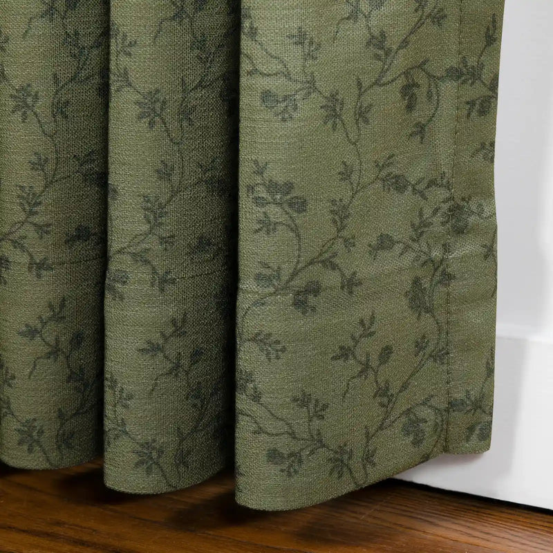 Britt Bengoechea x TWOPAGES Cottage Floral Printed Linen Cotton Pleated Curtains