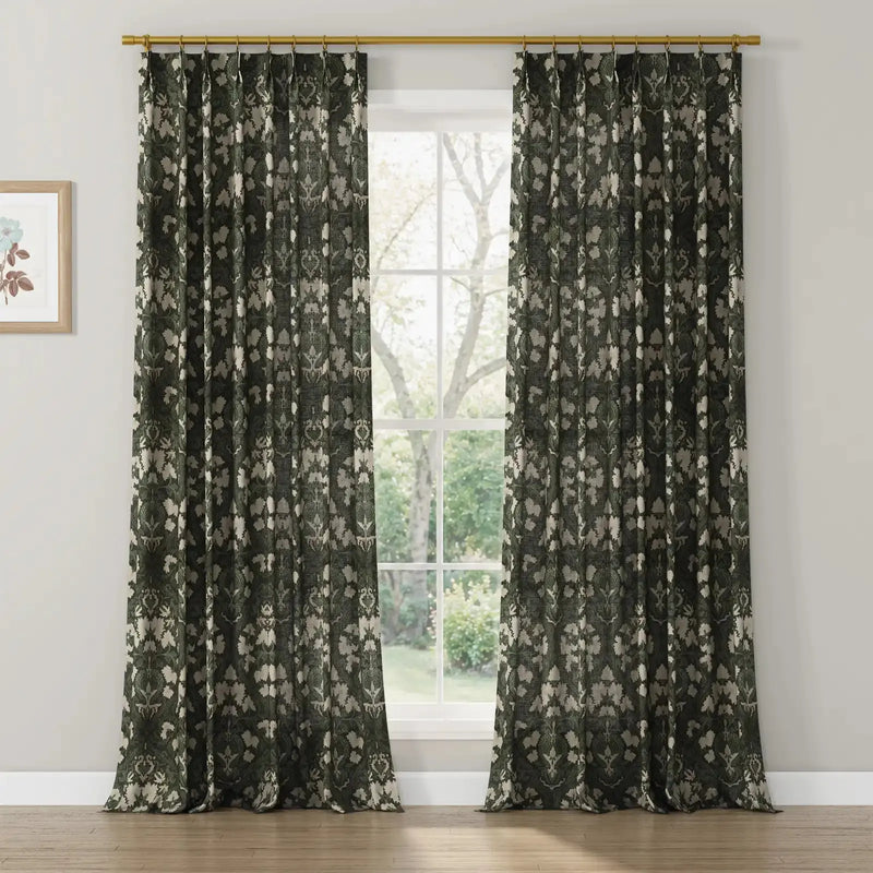 Sara Le x TWOPAGES Vintage Printed Linen Pleated Curtains