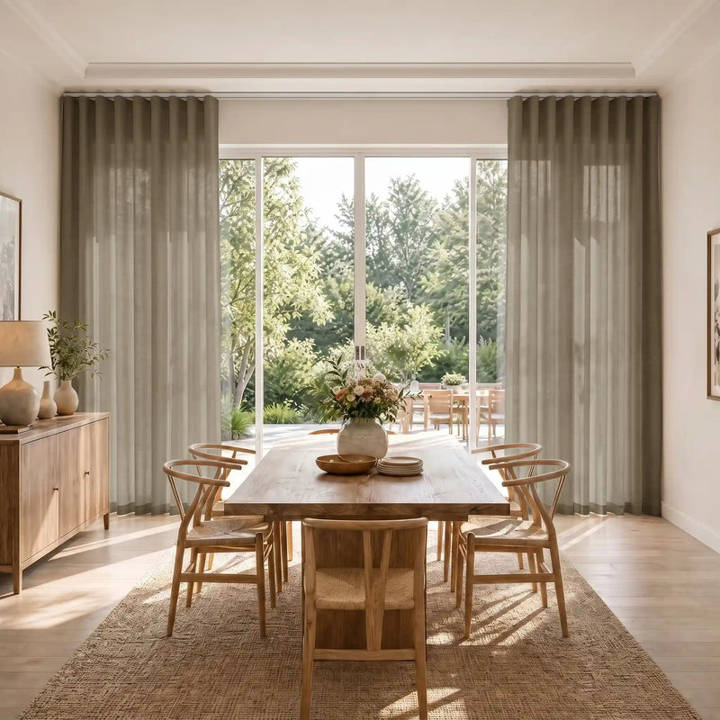 Liz Linen S-fold Curtains with Snap Tape - Lora Track
