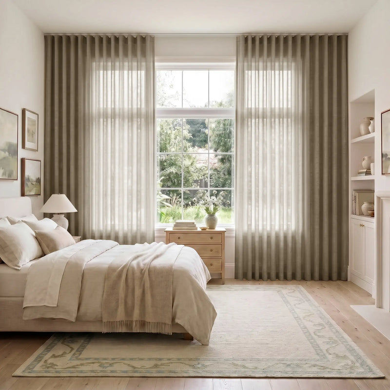 Liz Linen S-fold Curtain with Belt Hook - Leo Track
