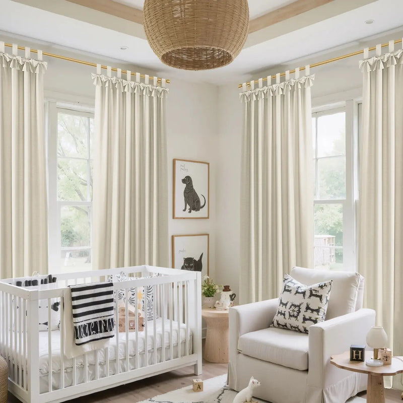 Jawara Textured Linen Cotton Tie Top Curtains