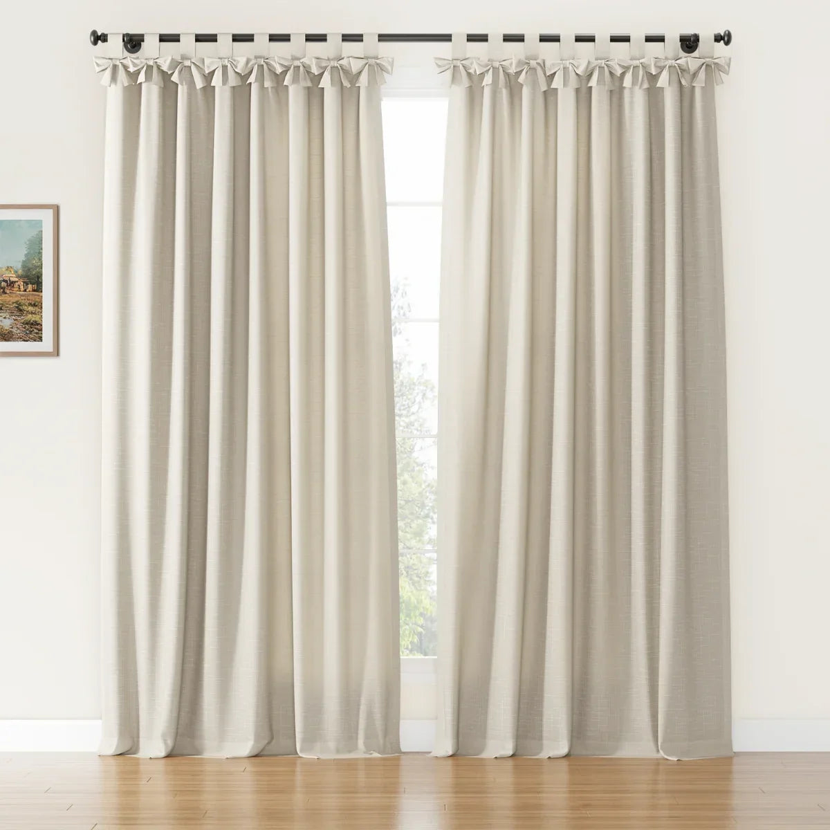 Jawara Textured Linen Cotton Tie Top Curtains