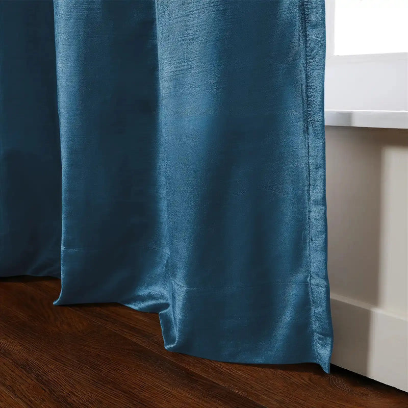 Veda Lustrous Cotton Velvet Pleated Curtains