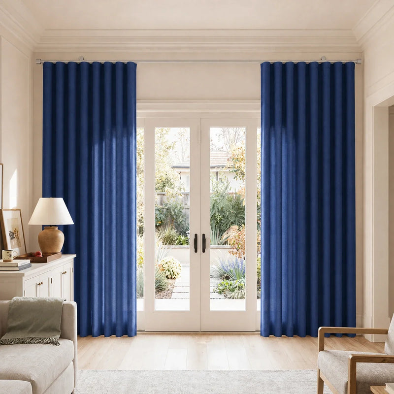 Birkin Velvet S-fold Curtains with Belt Hook - Cato Traverse Rod
