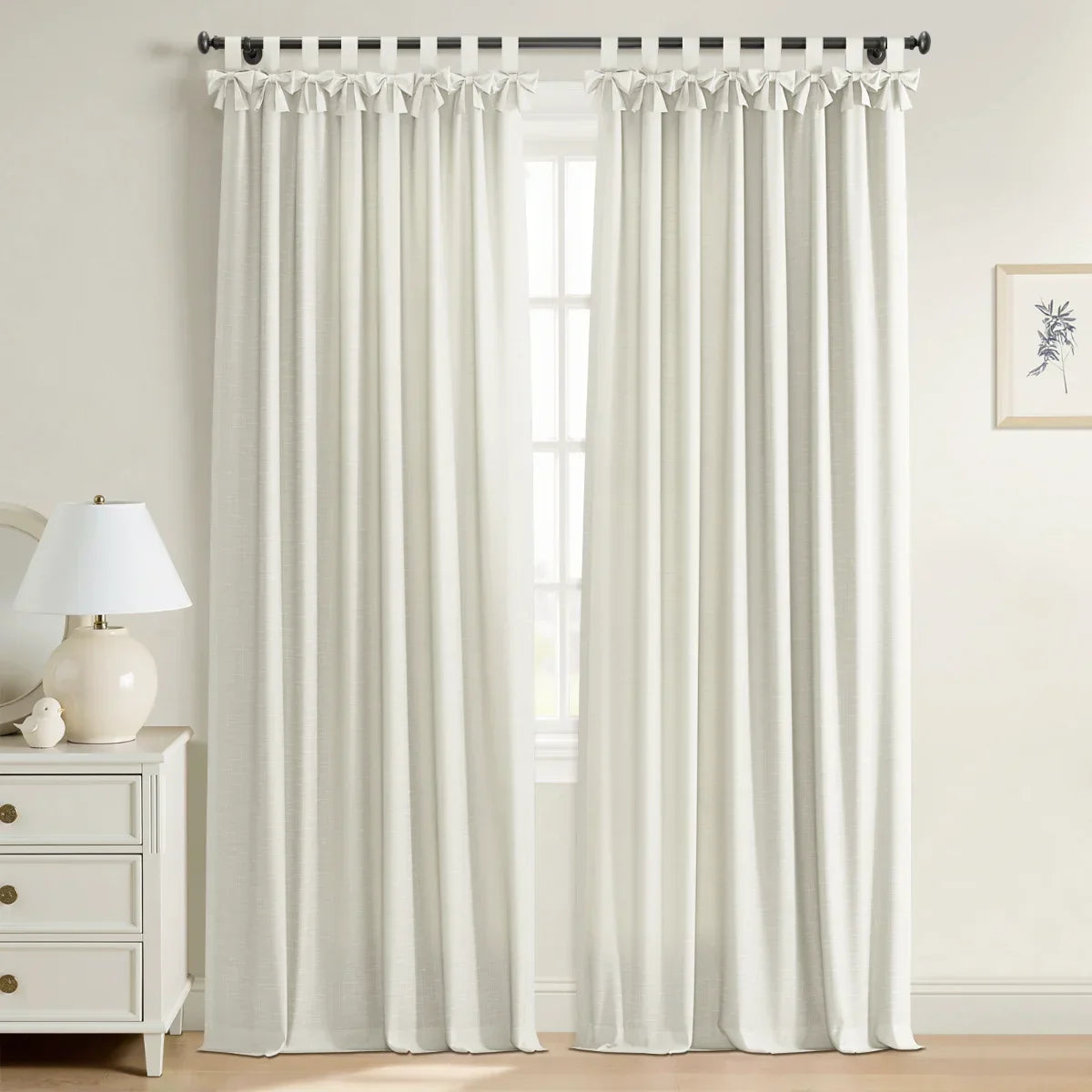 Jawara Textured Linen Cotton Tie Top Curtains