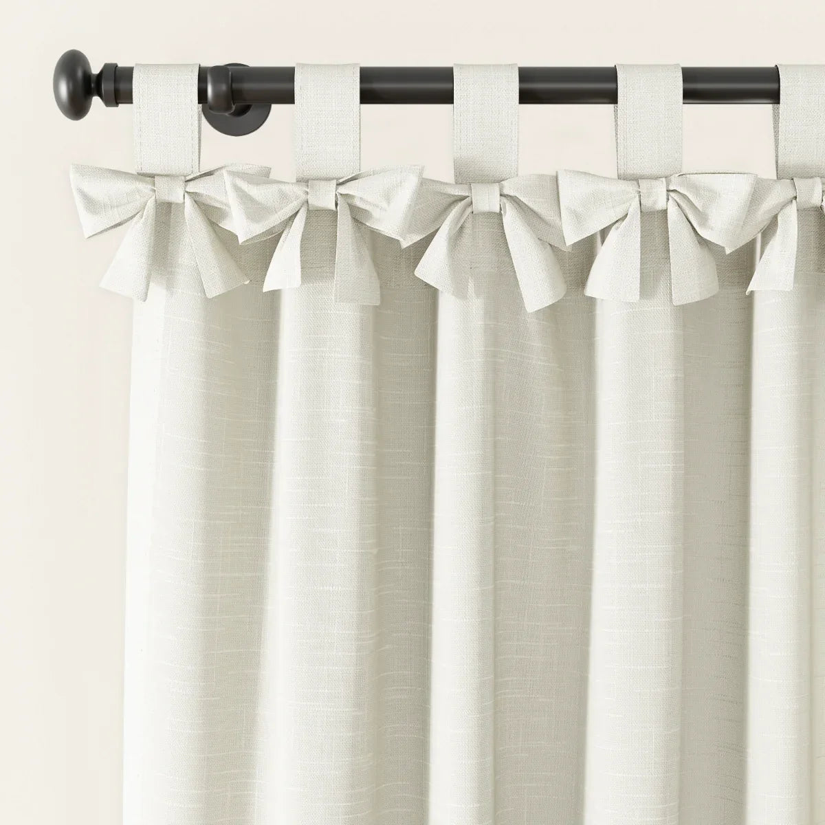 Jawara Textured Linen Cotton Tie Top Curtains