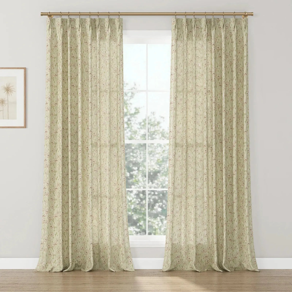 Sabrina Ramkhelawan x TWOPAGES Artisanal Canyon Grove Printed Cotton Pleated Curtains