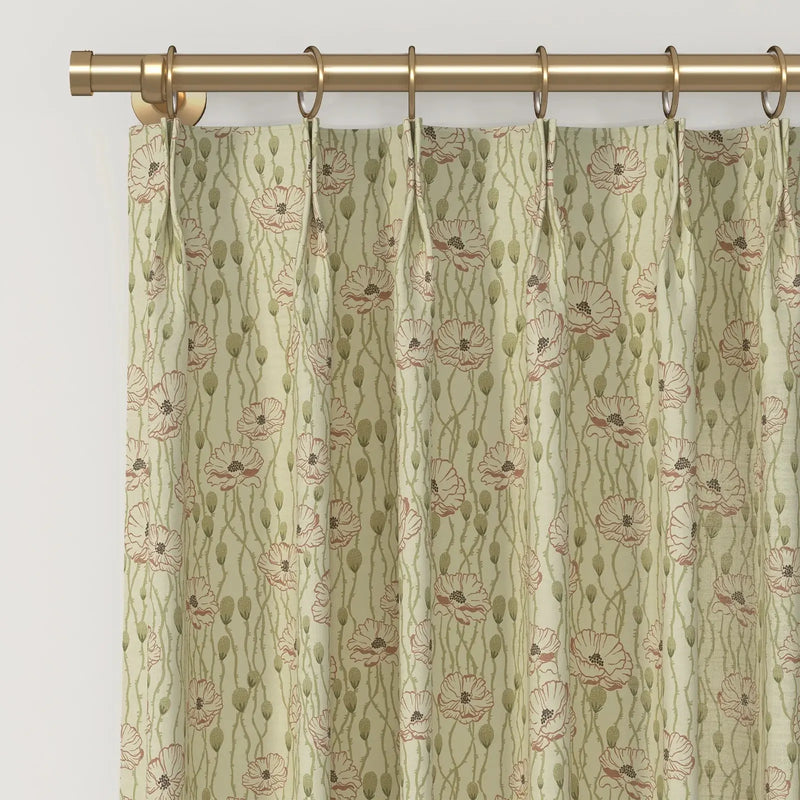Sabrina Ramkhelawan x TWOPAGES Artisanal Canyon Grove Printed Cotton Pleated Curtains