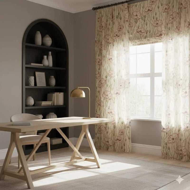 Sabrina Ramkhelawan x TWOPAGES Artisanal Canyon Grove Printed Cotton Pleated Curtains