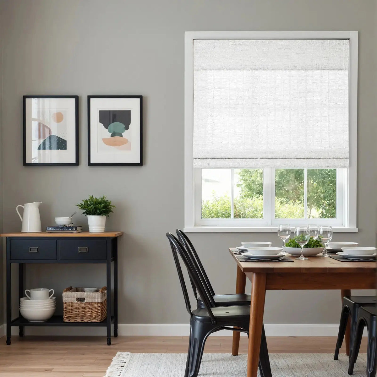 Rae Natural Ramie Flax Woven Wood Blinds - Series C