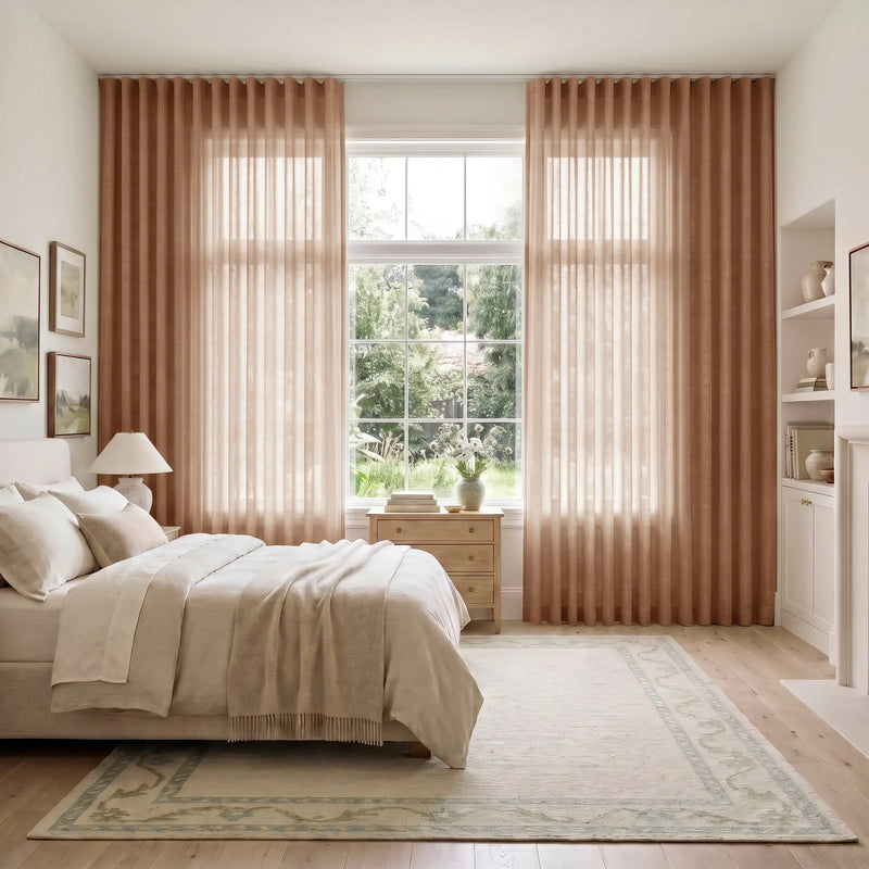 Liz Linen S-fold Curtain with Belt Hook - Leo Track