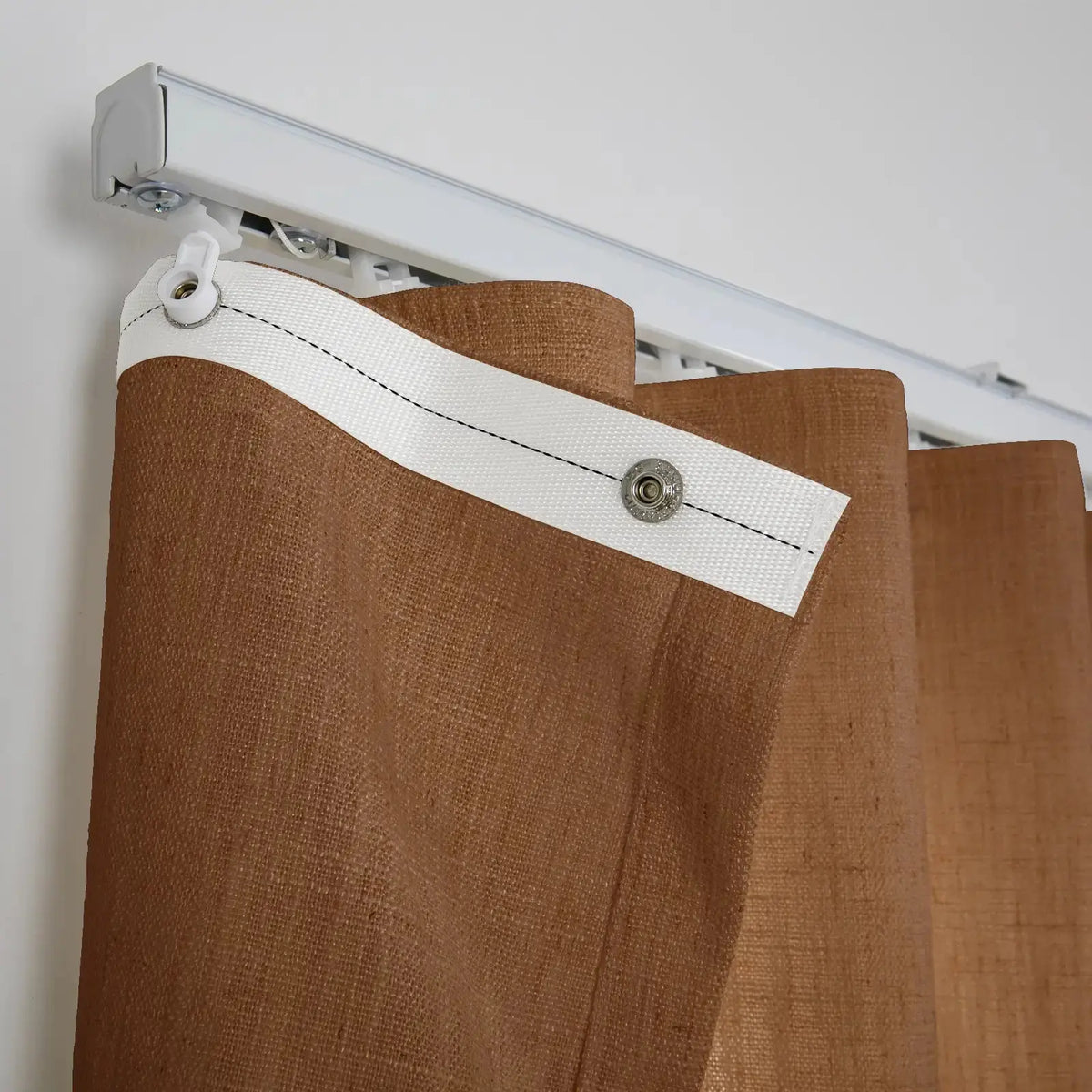 Liz Linen Ripple Fold Drapery with Snap Tape - Lora Track- -TWOPAGES