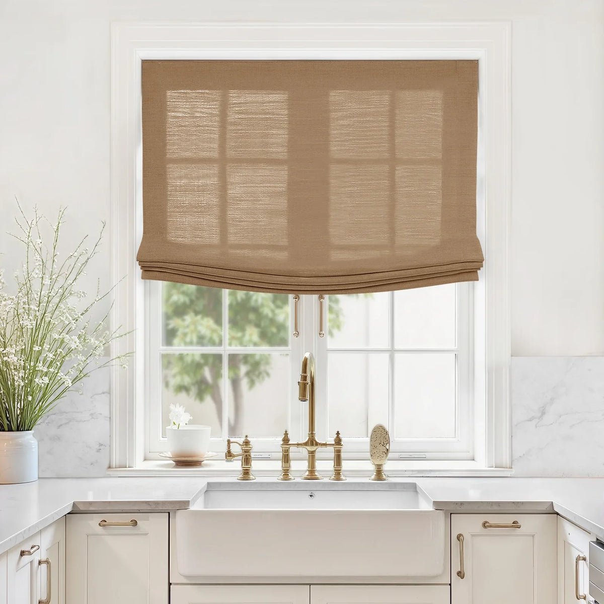 Liz Linen Relaxed Roman Blind Cord Lift