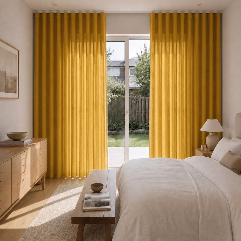 Birkin Velvet S-fold Curtains with Snap Tape - Lora Track