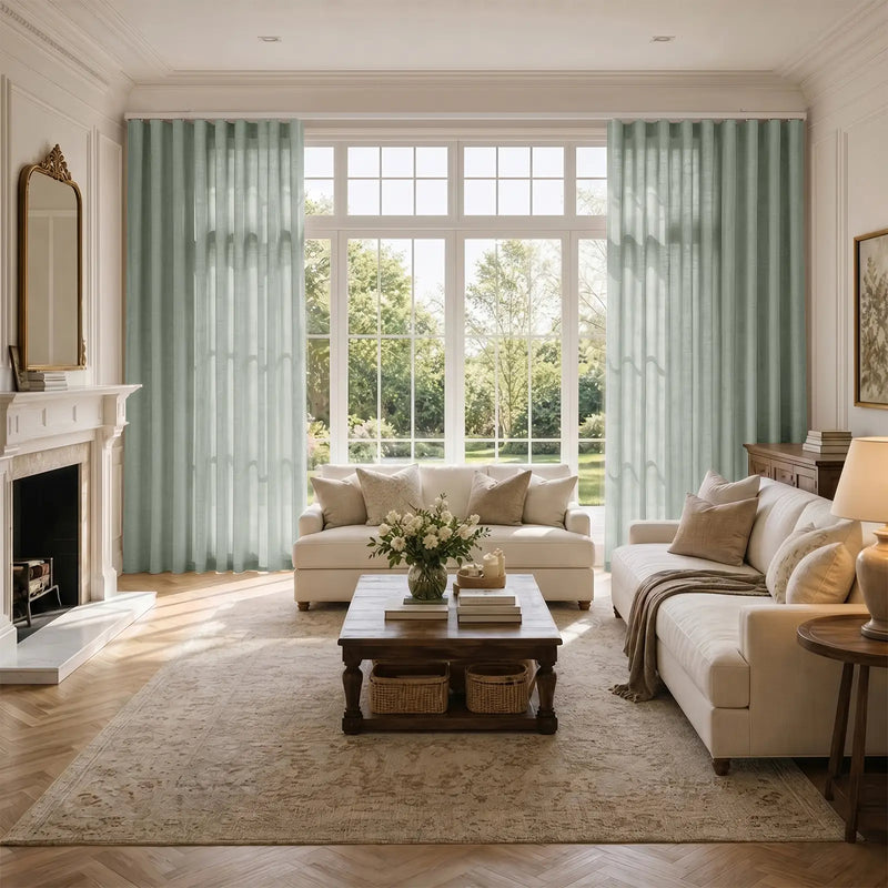 Liz Linen S-fold Curtain with Belt Hook - Lora Track