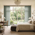 Liz Linen Ripple Fold Curtain with Belt Hook - Cato Traverse Rod- -TWOPAGES