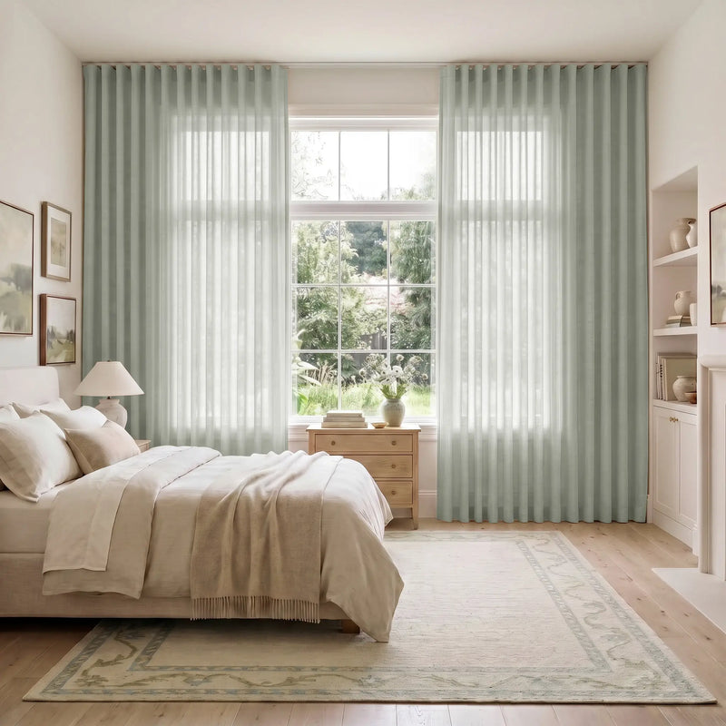 Liz Linen S-fold Curtain with Belt Hook - Leo Track