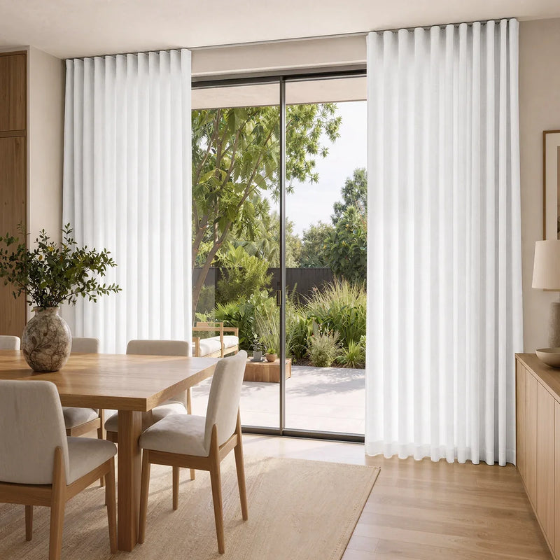 Isabella Cotton S-fold Curtains with Belt Hook - Leo Track