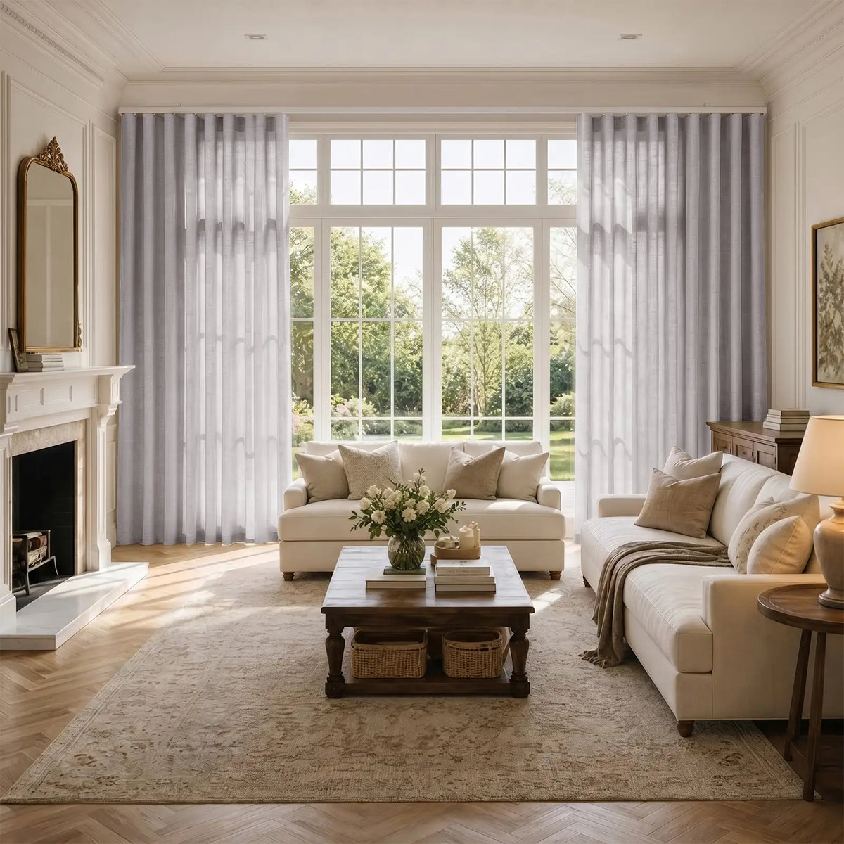 Liz Linen S-fold Curtain with Belt Hook - Lora Track