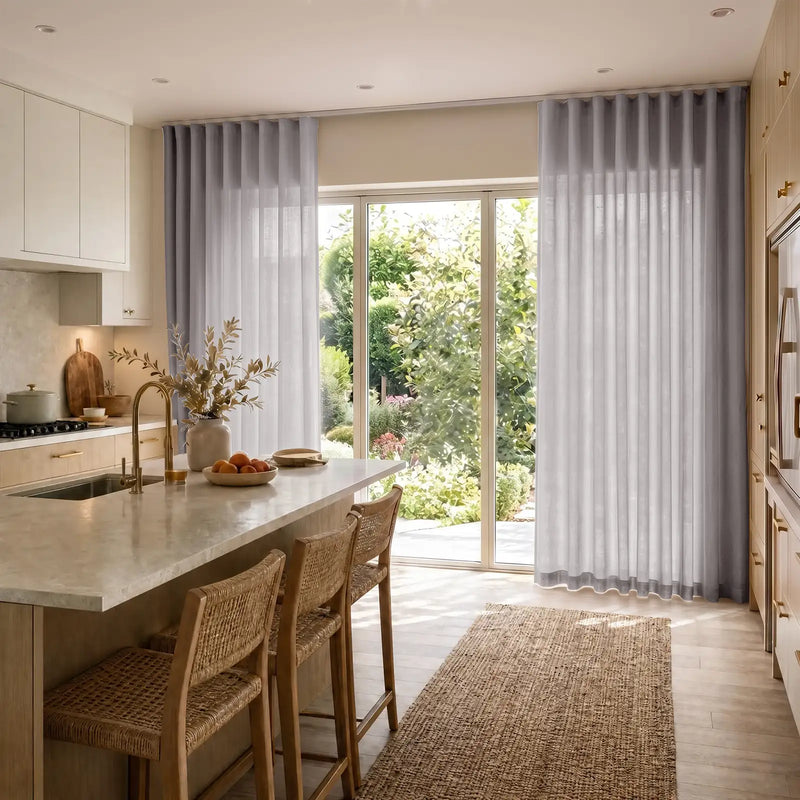 Liz Linen S-fold Curtain with Belt Hook - Lora Track