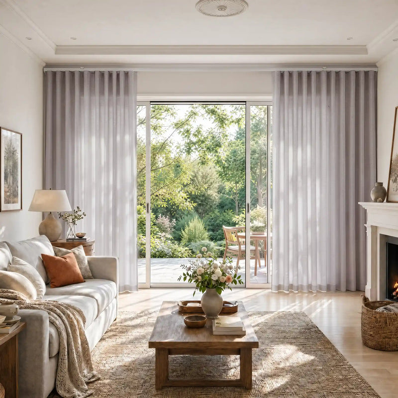 Liz Linen S-fold Curtains with Snap Tape - Lora Track
