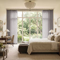 Liz Linen Ripple Fold Curtain with Belt Hook - Cato Traverse Rod- -TWOPAGES