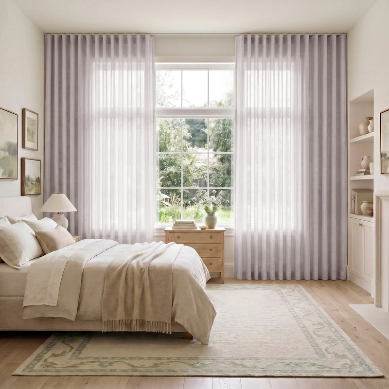Liz Linen S-fold Curtain with Belt Hook - Leo Track
