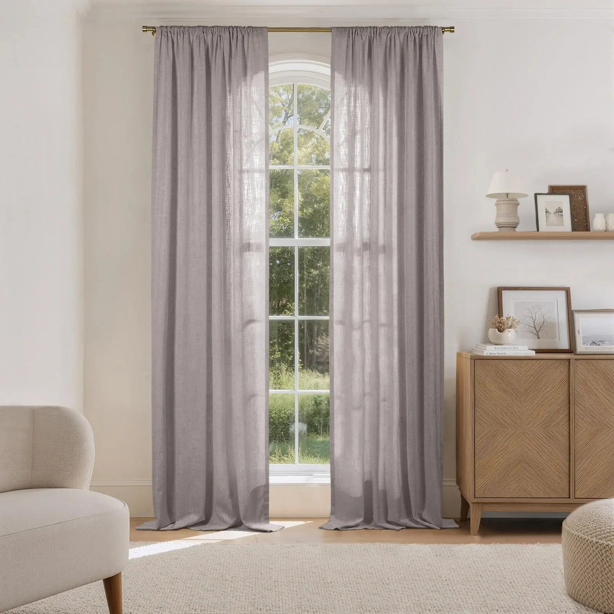 Liz Linen Soft Top Curtains