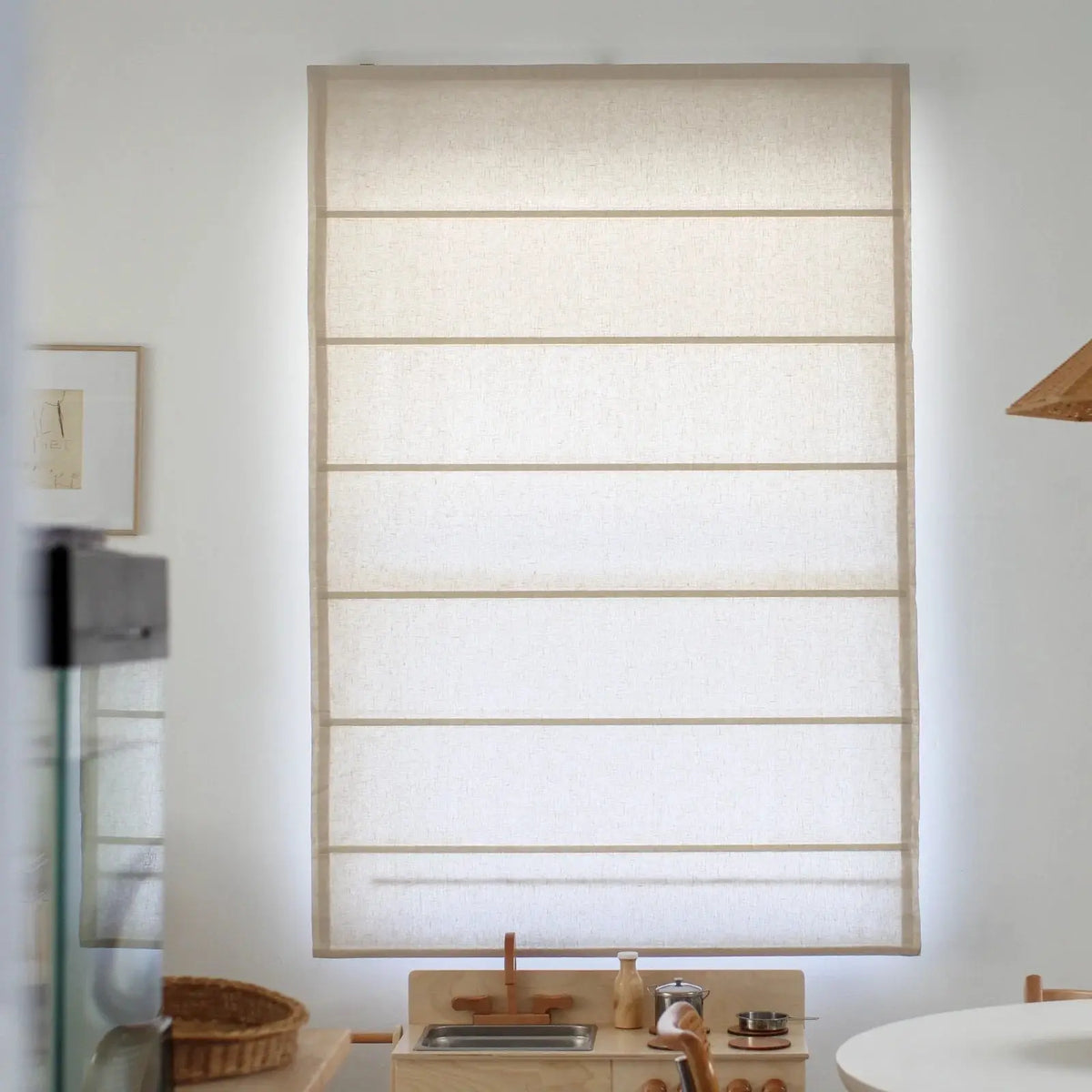 Patti Belgian Linen Roman Blind Cordless
