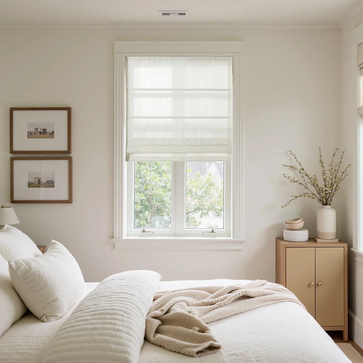 Patti Belgian Linen Roman Blind Cordless