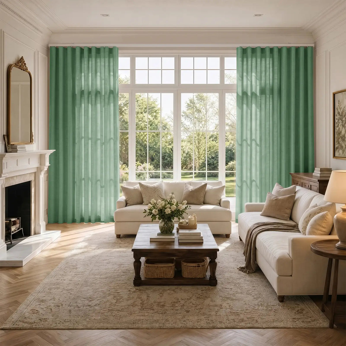 Liz Linen S-fold Curtain with Belt Hook - Lora Track