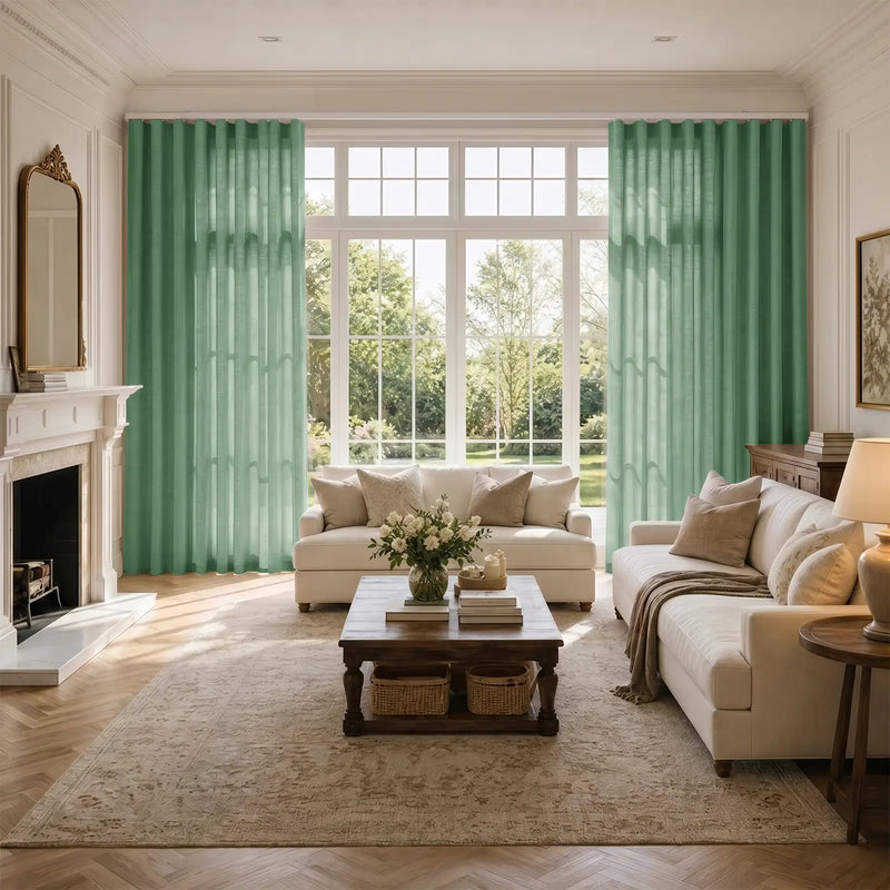 Liz Linen S-fold Curtain with Belt Hook - Lora Track