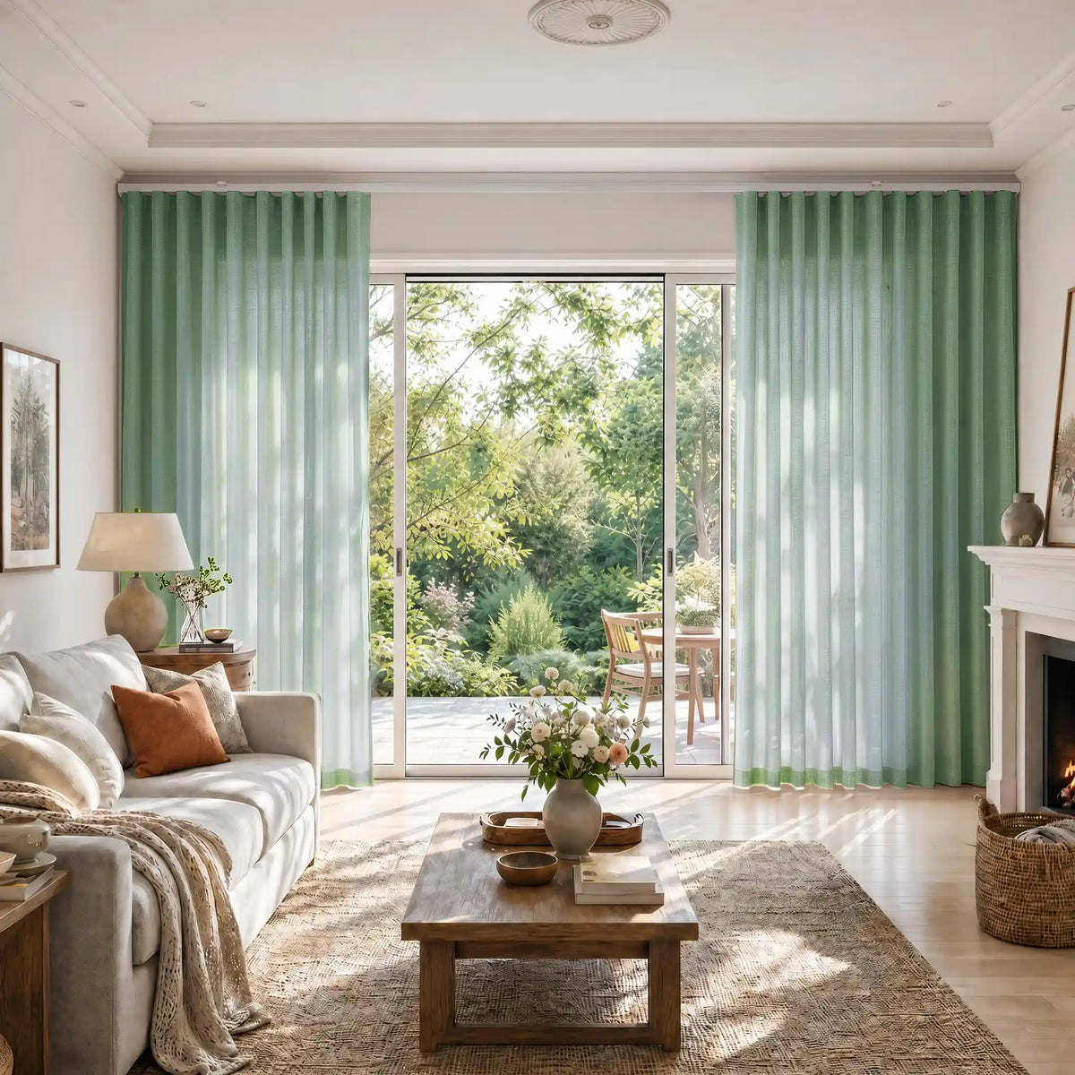 Liz Linen S-fold Curtains with Snap Tape - Lora Track