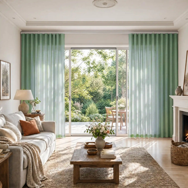 Liz Linen S-fold Curtains with Snap Tape - Lora Track
