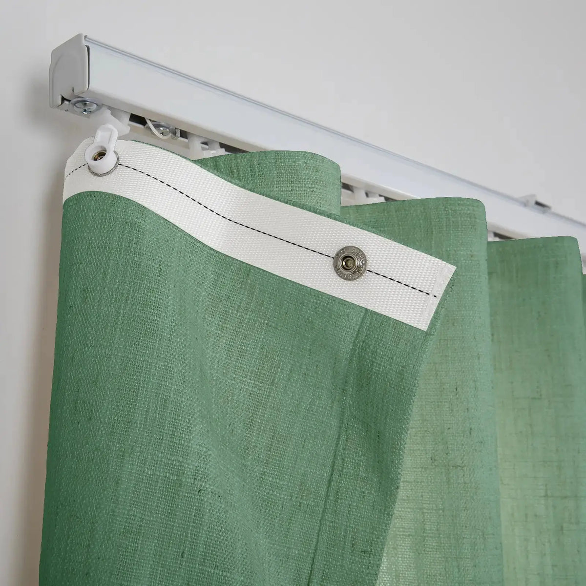 Liz Linen Ripple Fold Drapery with Snap Tape - Lora Track- -TWOPAGES
