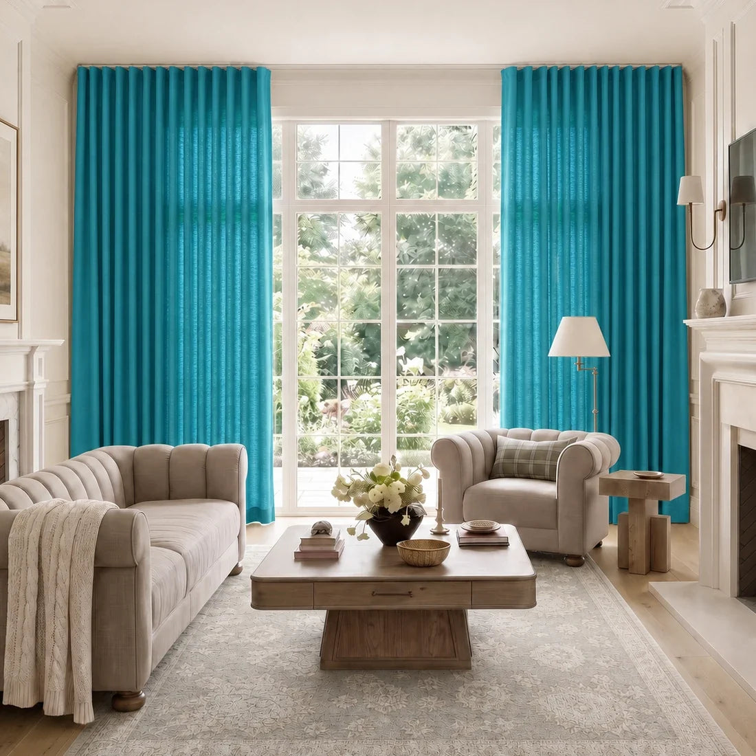 Isabella Cotton S-fold Curtains with Belt Hook - Lora Track