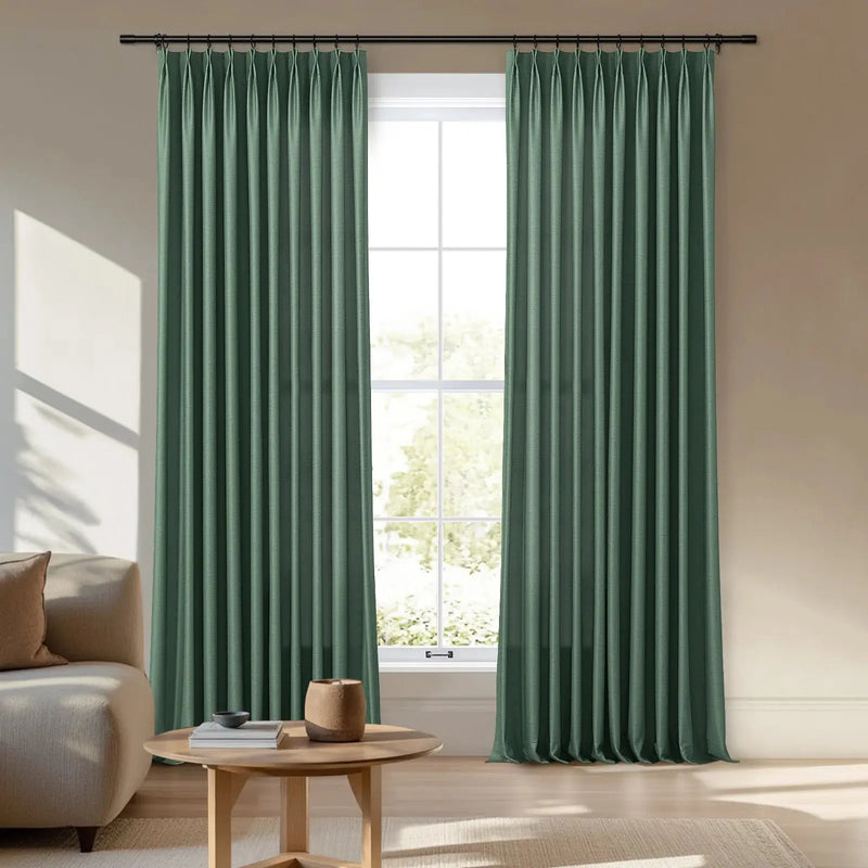 Veda Lustrous Cotton Velvet Pleated Curtains