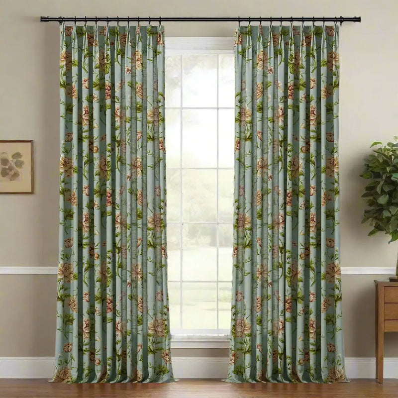 Holly Botanical Boho Pleated Curtains