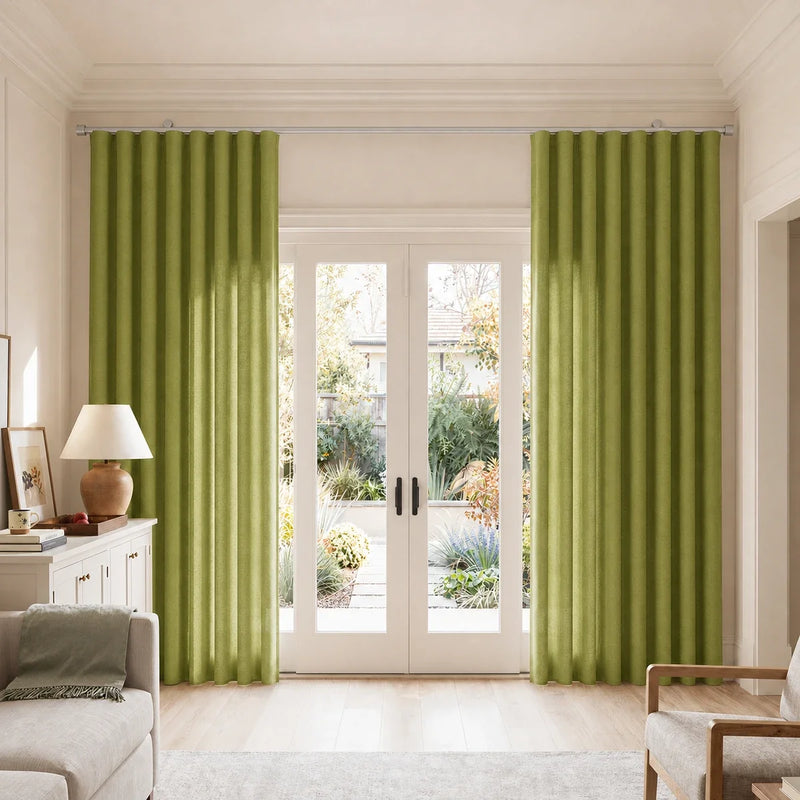 Birkin Velvet S-fold Curtains with Belt Hook - Cato Traverse Rod