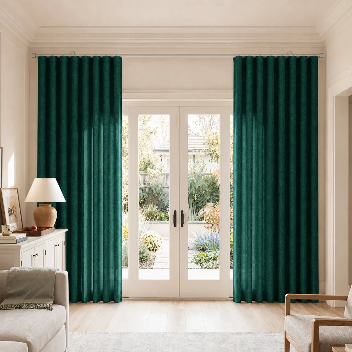 Birkin Velvet S-fold Curtains with Belt Hook - Cato Traverse Rod